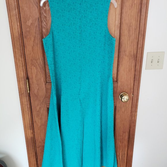 Coldwater Creek Teal Embroidered dress - Picture 3 of 9